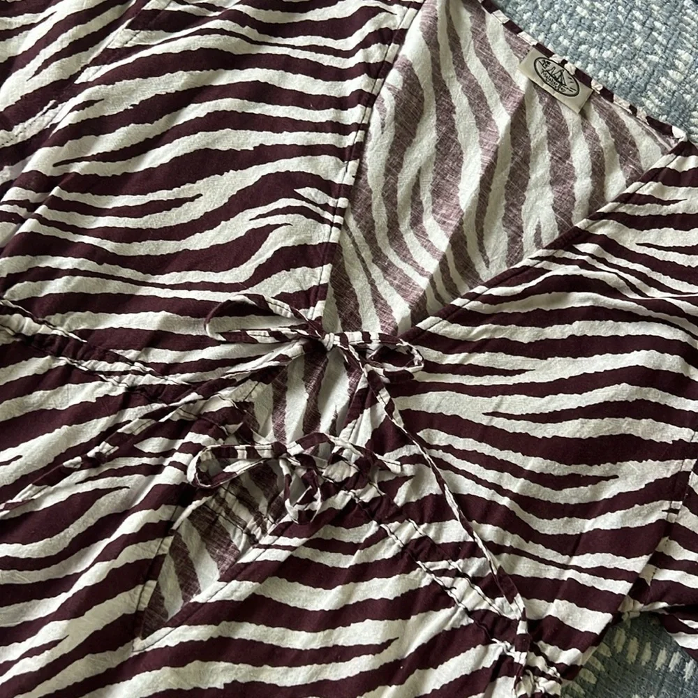 MALABAR BAY 100% Cotton Swim Cover in Purple Zebra Print | Large